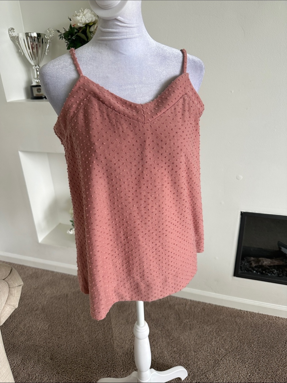 Soma Dusty Rose Textured Spaghetti Strap Camisole